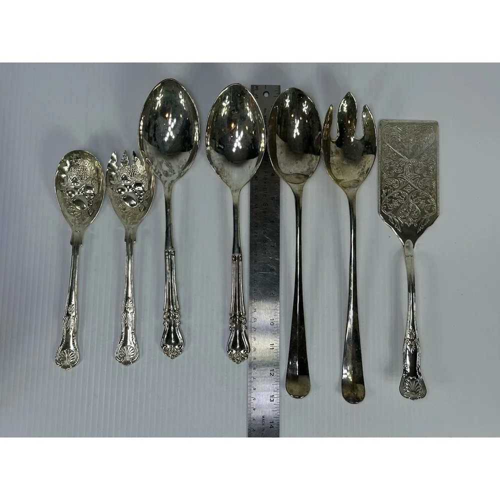 Vintage Mixed Lot 7‎ Silver Plated Serving Pieces